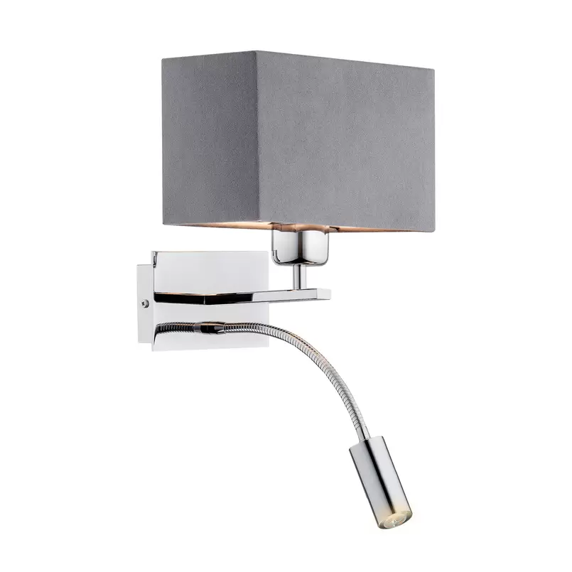 Euluna Wandlampe Harry Eckig Chrom Dunkelgrau Wandleuchte Lampe Leuchte E27 G9 B-Ware - 5902553230918