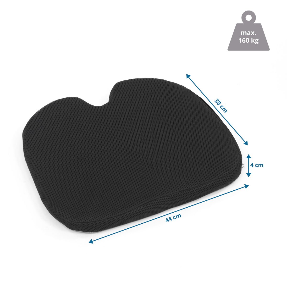 hjh OFFICE Sitzkissen MEDISIT III Gel Wabenstruktur Antirutsch schwarz 44x38cm - 4064323028499