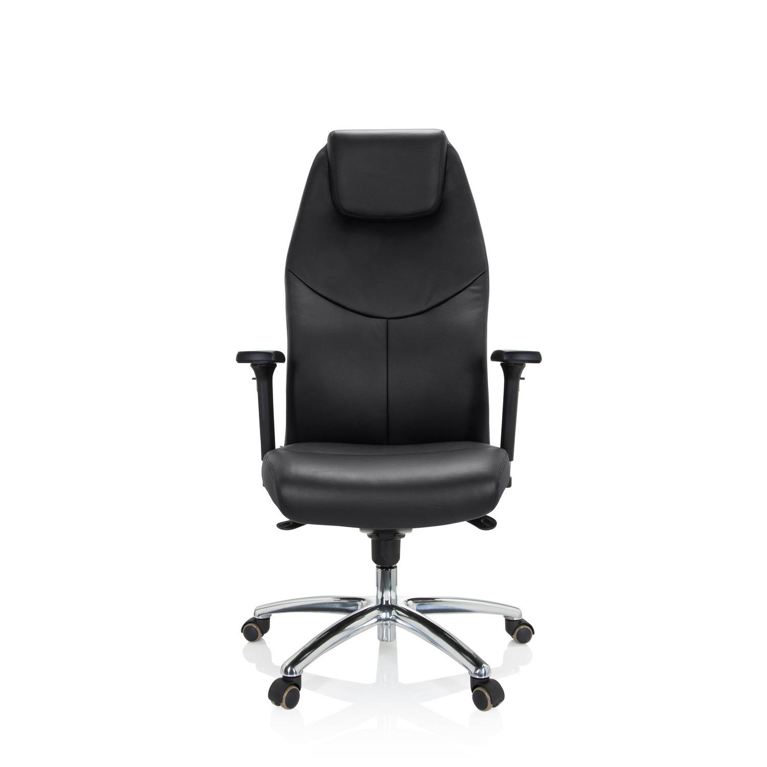 Hjh Office Chefsessel Bürostuhl Leder Schwarz Ferrara Armlehne B-Ware