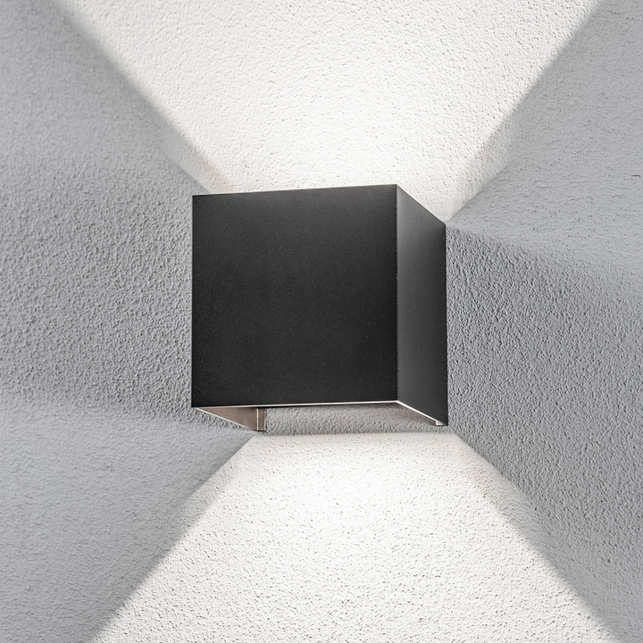 Lindby Led Außenwandleuchte Nivar Eckig Schwarz Metall Wandleuchte Lampe Spot B-Ware