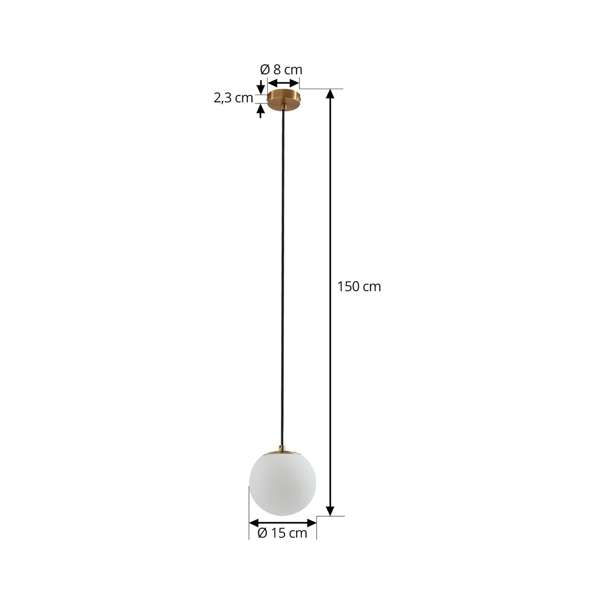 Lucande Hängelampe Bidolo Hängeleuchte Deckenlampe messingfarben Glas 15 cm IP44 - 4251911776379