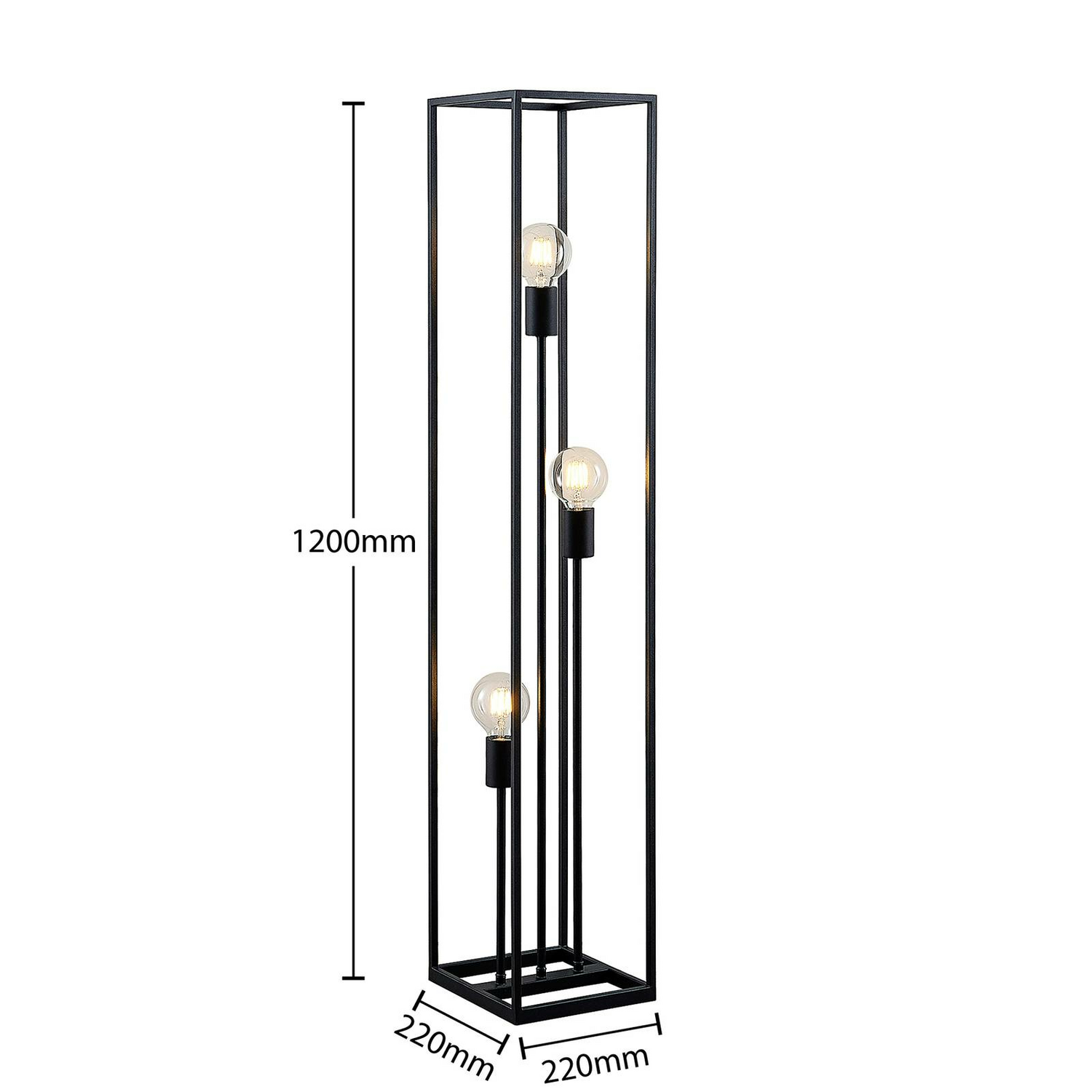 Lindby Krisha Stehlampe Stehleuchte Standlampe Leuchte Schwarz Stahl 3 Flam901 B-Ware