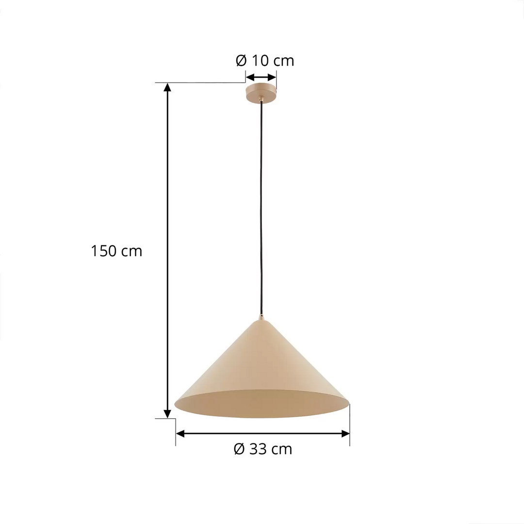Lindby Hängeleuchte Clarine beige Ø 50 cm Metall Deckenlampe Lampe Leuchte Spot