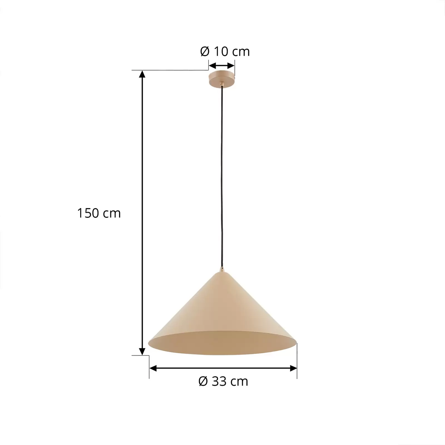 Lindby Hängeleuchte Clarine Beige ø 50 Cm Metall Deckenlampe Lampe Leuchte Spot B-Ware - 4251911793703