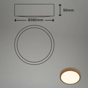 B-Ware Briloner Led Deckenlampe Runa Wood Deckenlampe Leuchte Holzoptik 3.000 K ø324