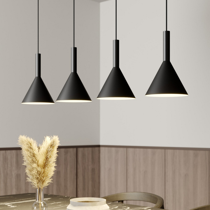 Arcchio Tadej Pendelleuchte Hängeleuchte Lampe Leuchte 4-flammig schwarz weiß