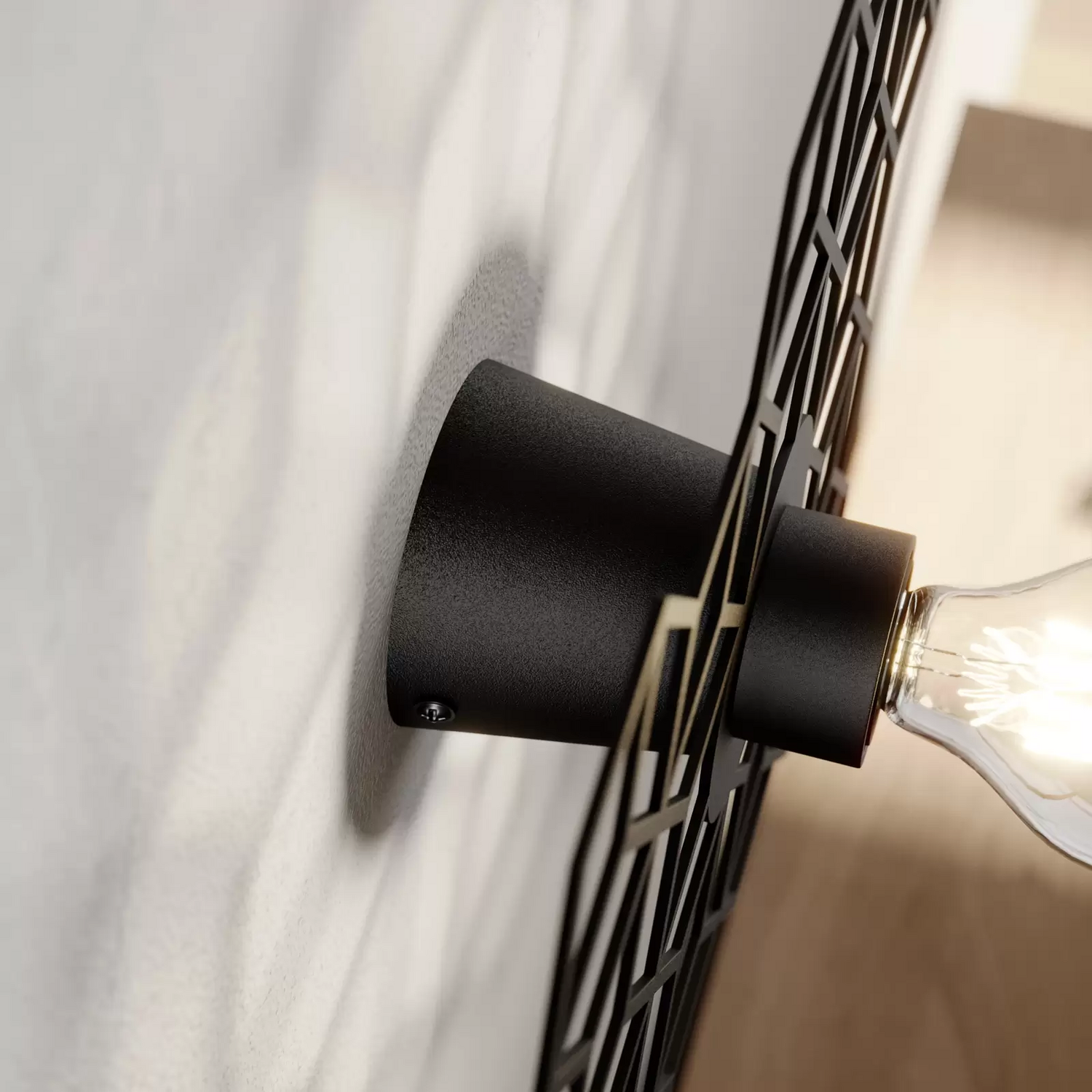 B-Ware Wandleuchte Wandlampe Wandlicht Schwarz Dekolicht Dimmbar Lucande Alexaru
