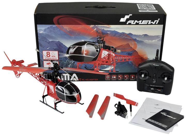 Amewi LAMA V2 RC Hubschrauber RtF Modellhubschrauber Helikopter Heli DEFEKTWARE