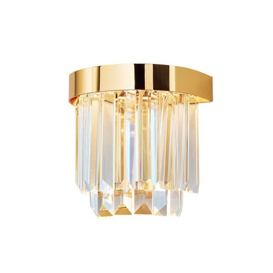 LED-Wandleuchte Prism Wandlampe Lampe Leuchte mit Kristallen Up Down Light Gold