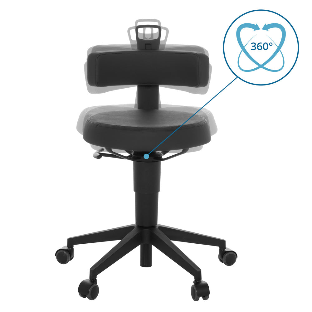 hjh OFFICE Arbeitshocker Balancestuhl TOP WORK FLEX PU Kunstleder schwarz - 4064323037415
