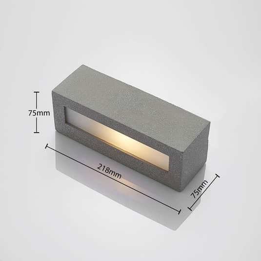 Lindby Nellie LED-Beton-Wandleuchte Wandleuchte Außenlampe Lampe Leuchte grau G9