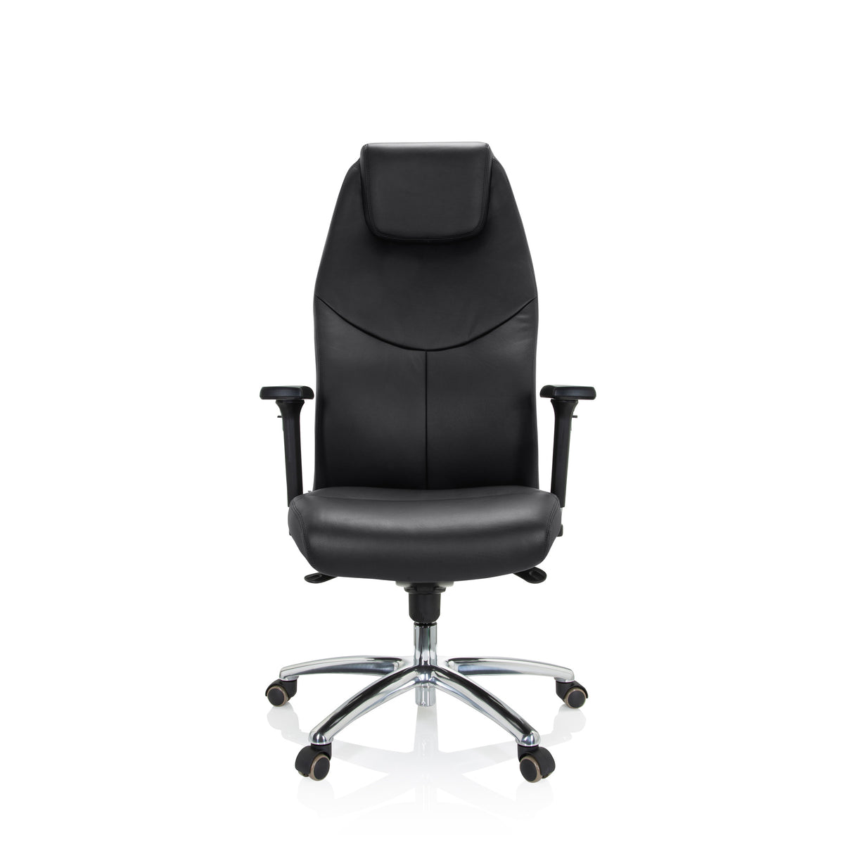 hjh OFFICE Chefsessel Bürostuhl Leder schwarz FERRARA Ergonomie Armlehne 220kg - 4064323002031