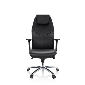 B-Ware hjh OFFICE Chefsessel Bürostuhl Leder schwarz FERRARA Ergonomie Armlehne 220kg