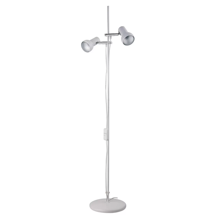 Busch 2 Flammige Stehleuchte Eifel Weiß Stehlampe Lampe Siehe Text/Foto B-Ware