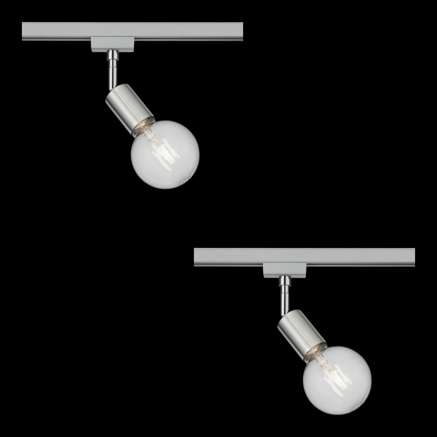 Trio Lighting 2 Phasen Spot Schienensystem Du Oline Diallo E27 Nickel 2 Stück B-Ware - 4017807471946
