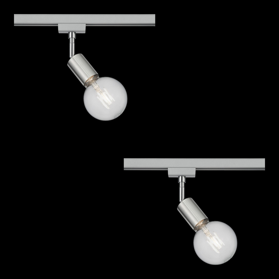 Trio Lighting 2 Phasen Spot Schienensystem Du Oline Diallo E27 Nickel 2 Stück B-Ware - 4017807471946