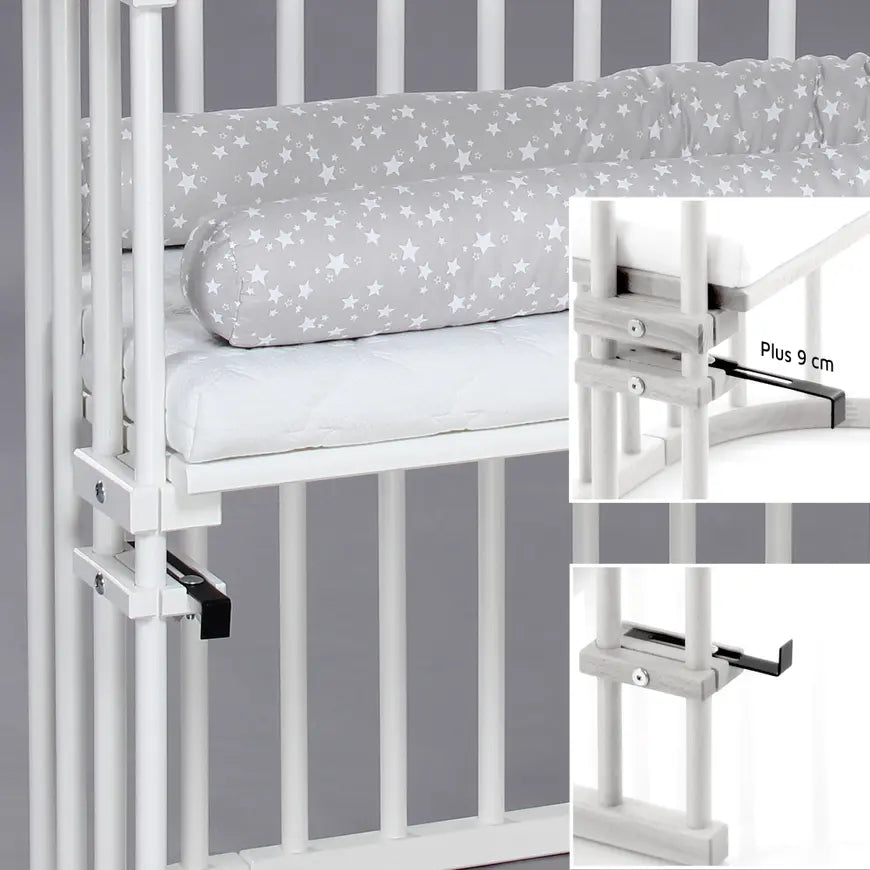 B-Ware Babybay Beistellbett Kinderbett Babybett Maxi Liegefläche Weiß Buchenholz Bett - 2000527705301