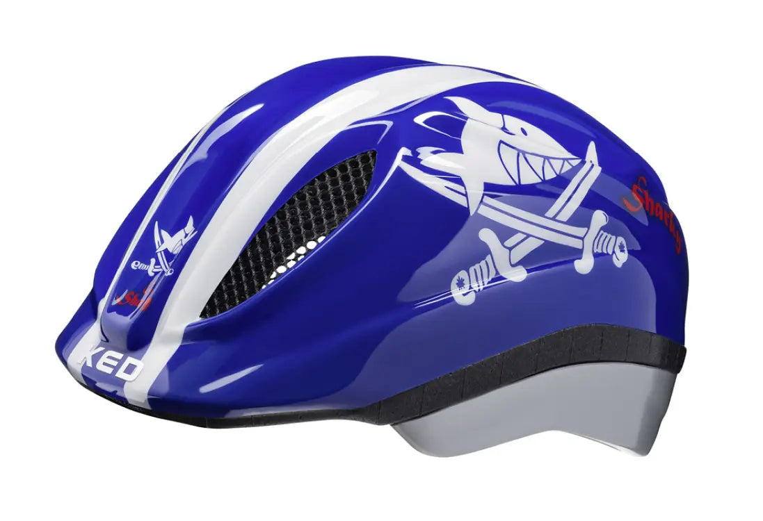 B-Ware Ked Kinderfahrradhelm Helm Meggy Ii Originals Sharky Blue S Fahrradhelm Led - 2000575701805