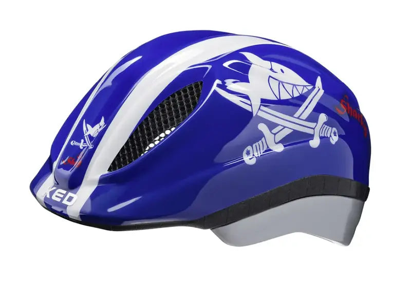 B-Ware Ked Kinderfahrradhelm Helm Meggy Ii Originals Sharky Blue S Fahrradhelm Led - 2000575701805