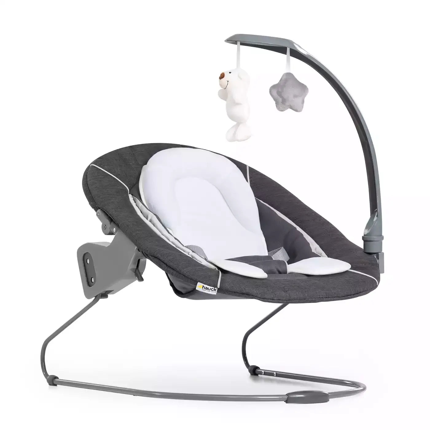 B-Ware Hauck Babywippe Bouncer Deluxe Neugeborene 2in1 Melange Grey Hochstuhlkompatibel - 2000577457700