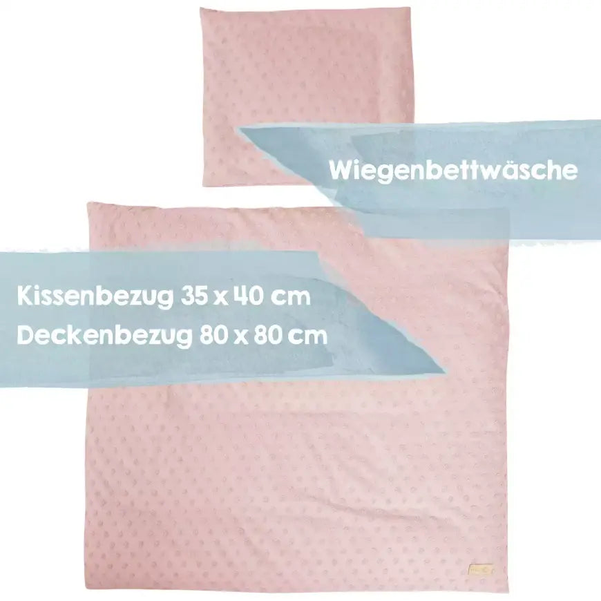 B-Ware Roba Bettwäsche Set Garnitur Bezug Baby Bett Terry Dots Baumwolle Rosa Gots - 2000577831005