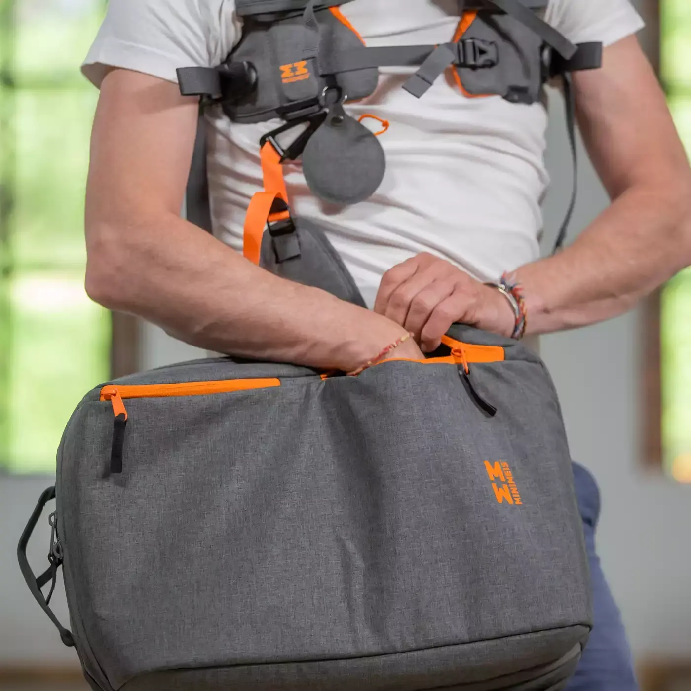 B-Ware Rucksack Tasche Mini Meis Schultertrage G4 Grau Eltern Kinder Zubehör Transport