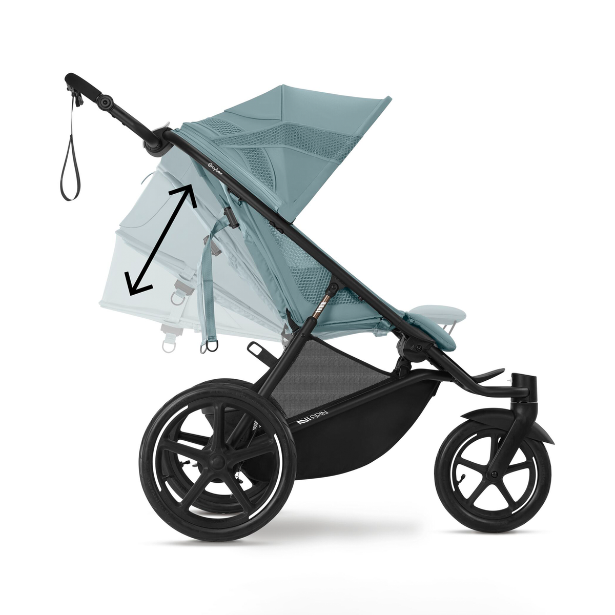cybex Avi Spin Kinderwagen Buggy Kinderwagen Stormy Blue Sonnenverdeck sportlich - 2000580168839