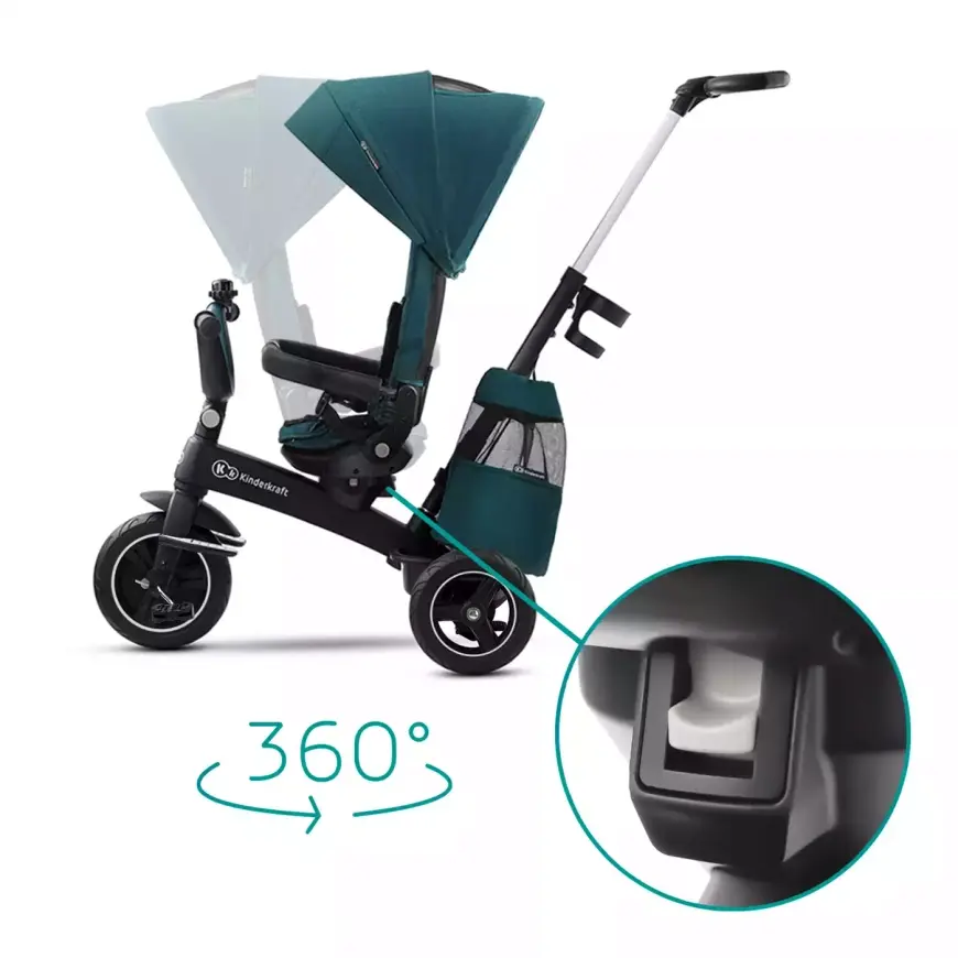 B-Ware Kinderkraft Dreirad Kinderfahrrad Easytwist Grün Rucksackbeutel Getränkehalter - 2000581307503