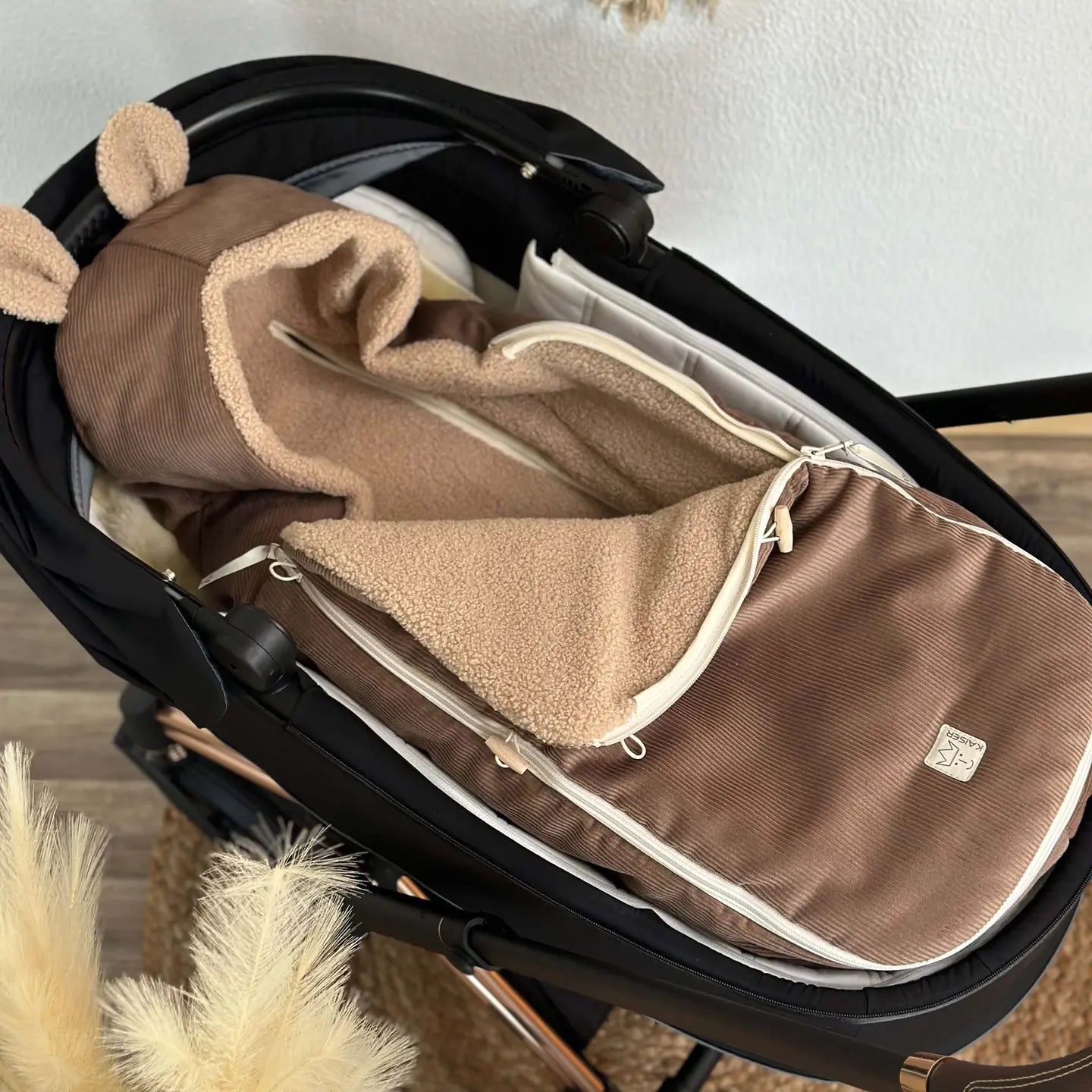 B-Ware Kaiser Hima Babyschalen Fußsack Caribou Fußsack Babywanne Cordoptik Kapuze Wind - 2000582596135