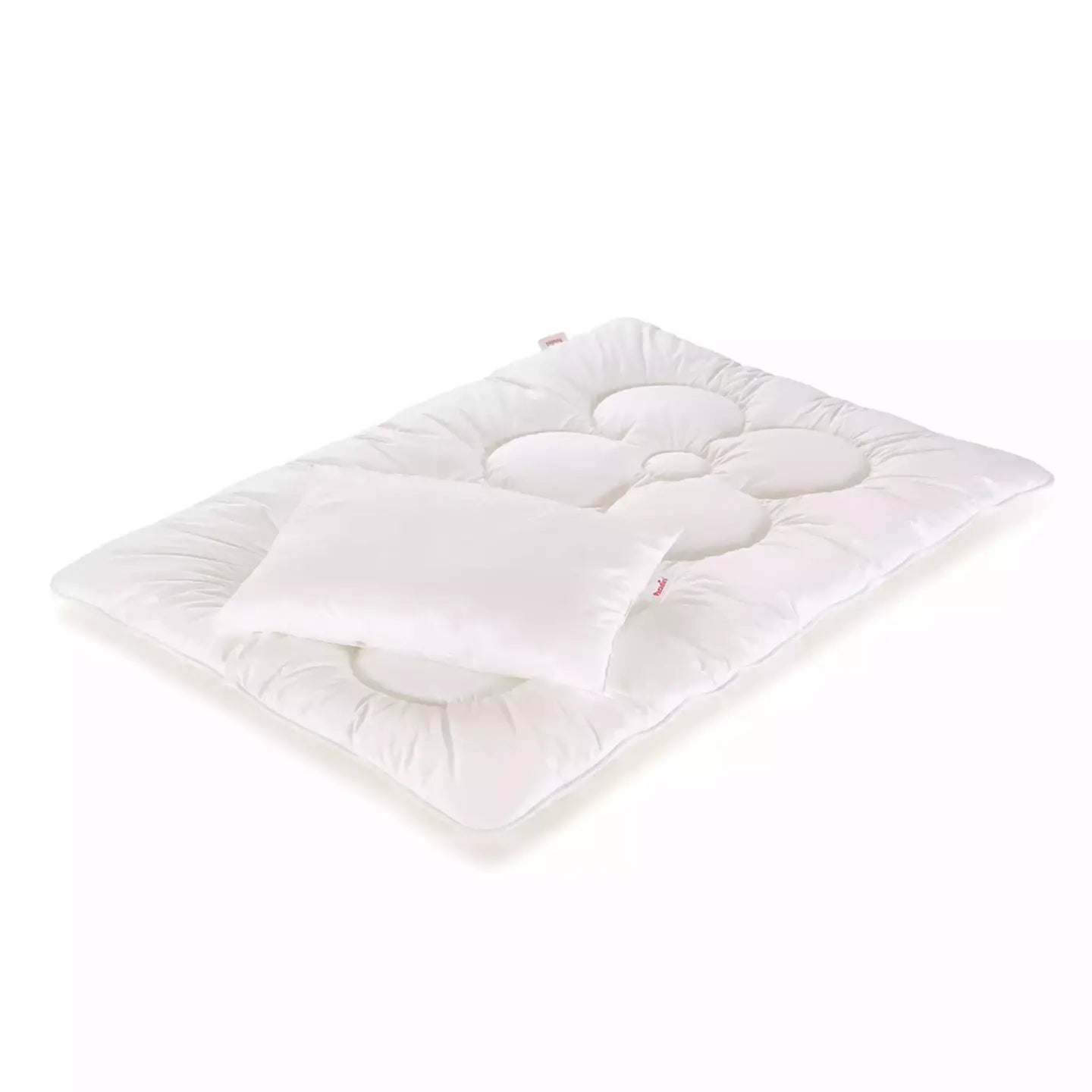 B-Ware Paradies Bettenset Kinder Steppbett Decke Kissen Set Bio Baumwolle Weiß 100x135 - 2000583117100