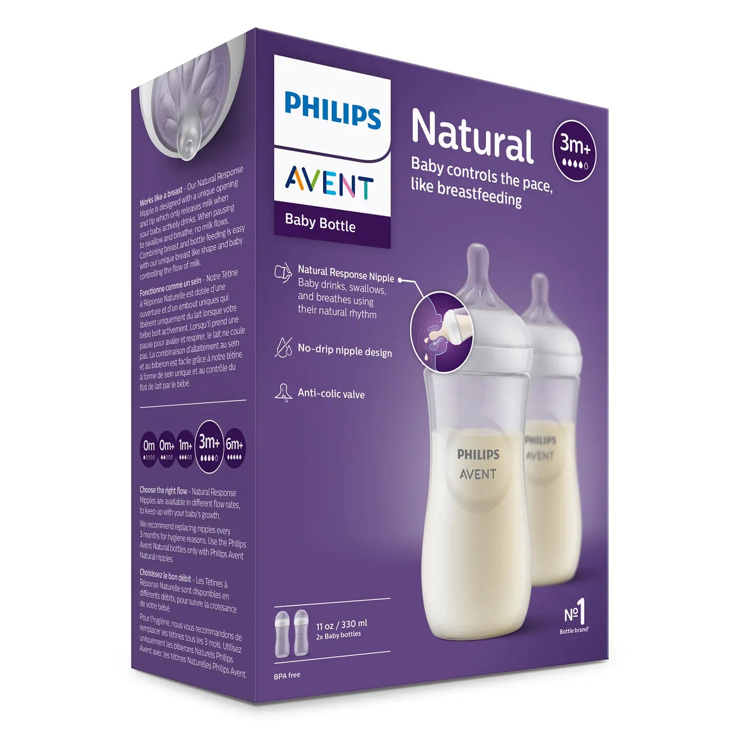 B-Ware Philips Avent Babyflaschen Trinkflaschen Natural Response Größe 4 330ml 2er Set - 2000584552702