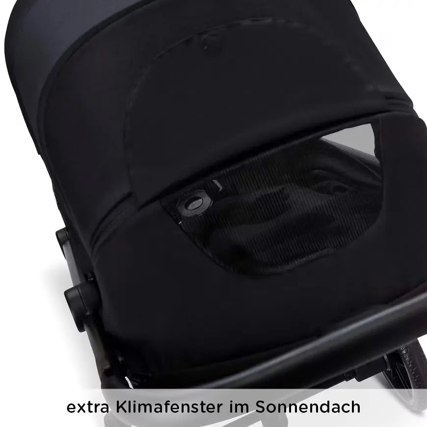B-Ware Little One Buggy Kinderwagen Glow Xl Schwarz Black Melange Liegeposition Korb