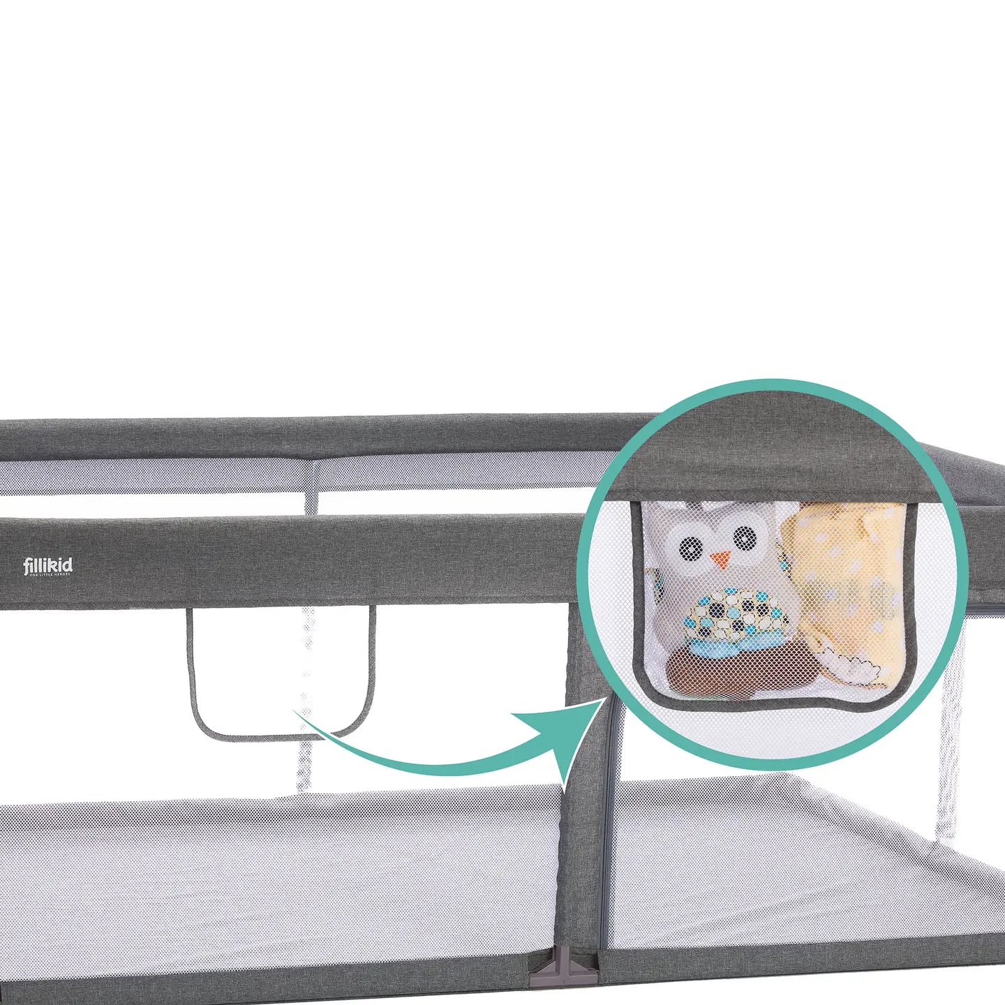 B-Ware Fillikid Laufgitter Rio Xl Spielfläche Kinder Laufstall Grau Seitlicher Einstieg - 2000585967406