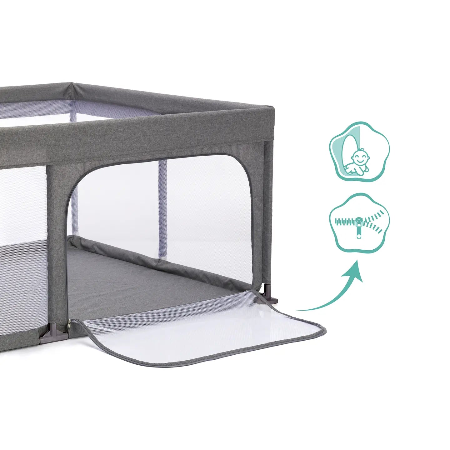 B-Ware Fillikid Laufgitter Rio Xl Spielfläche Kinder Laufstall Grau Seitlicher Einstieg - 2000585967406