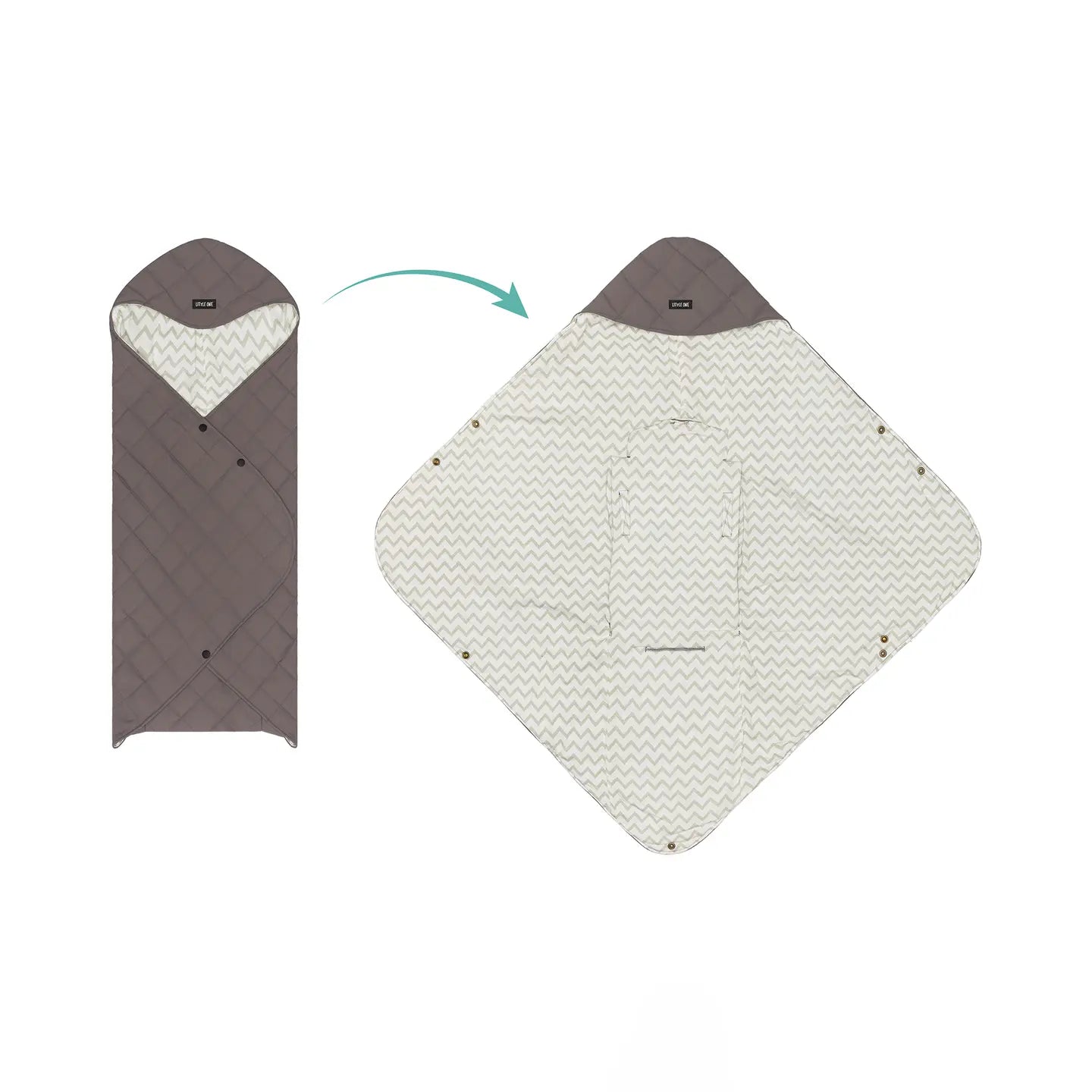 B-Ware Little One Einschlagdecke Babydecke Cozy Spring Grau Neugeborene Decke 2 Stück - 2000586302008