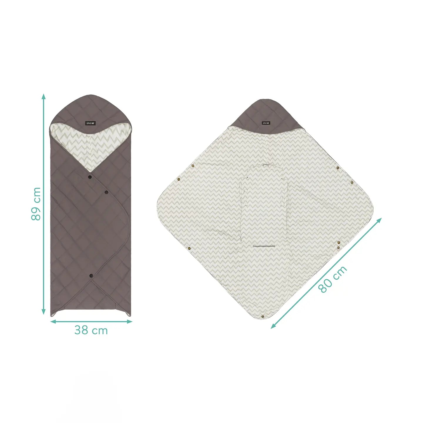 B-Ware Little One Einschlagdecke Babydecke Cozy Spring Grau Neugeborene Decke 2 Stück - 2000586302008