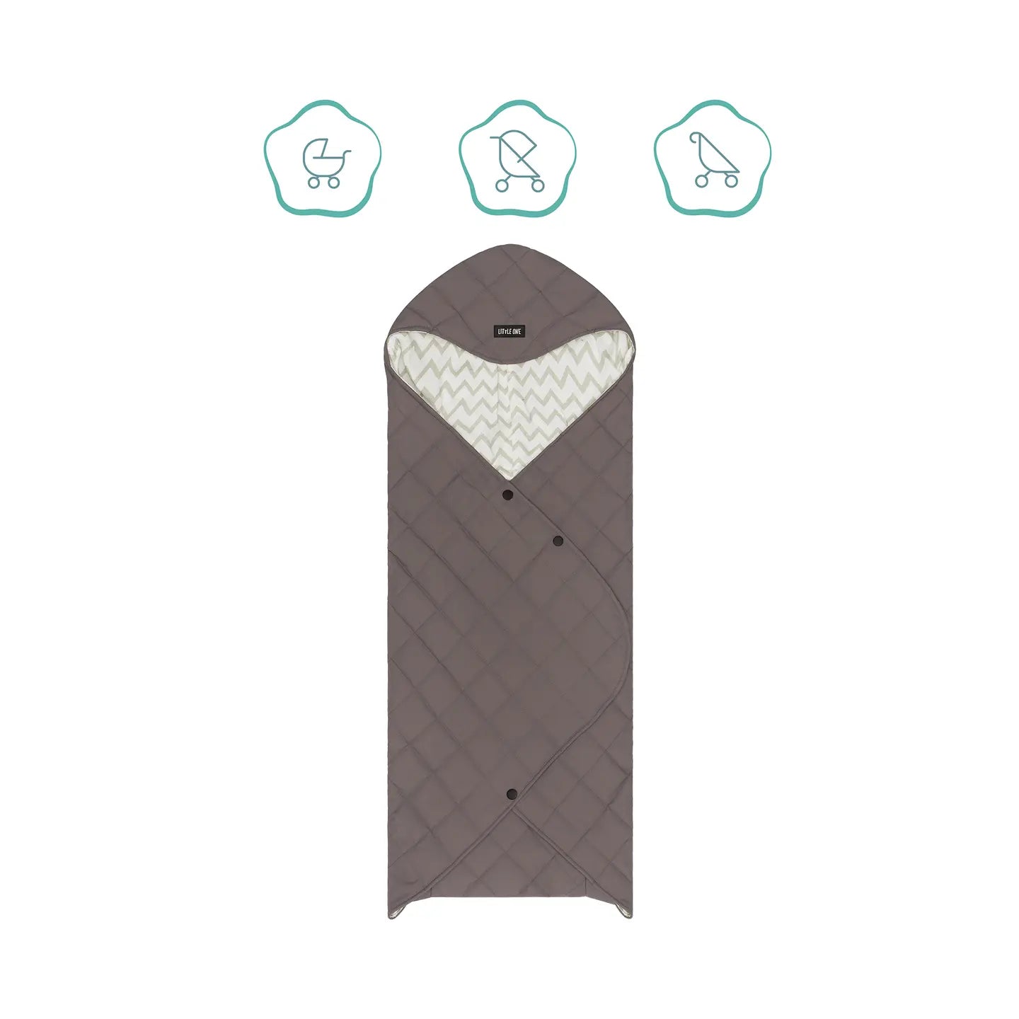 B-Ware Little One Einschlagdecke Babydecke Cozy Spring Grau Neugeborene Decke 2 Stück - 2000586302008