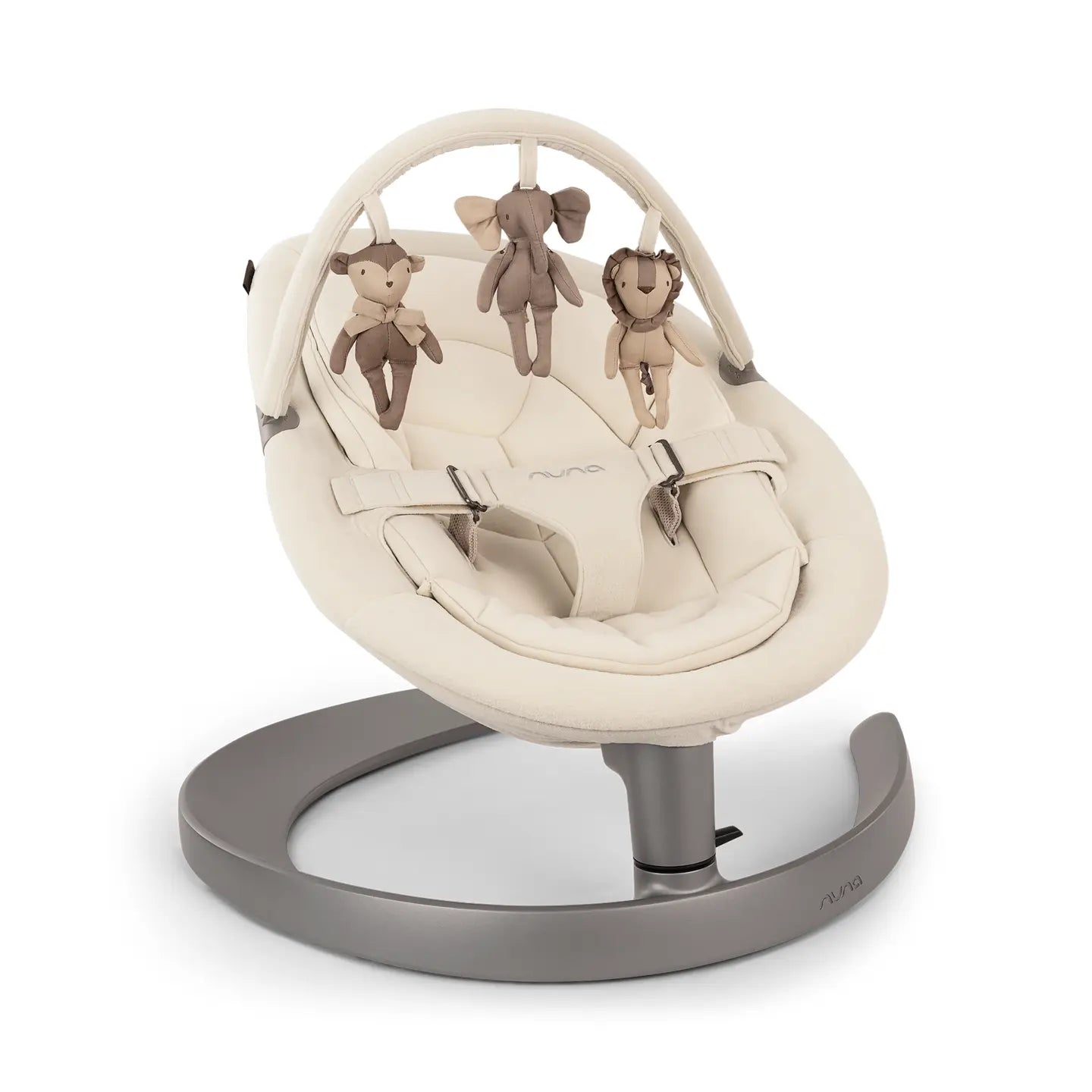 B-Ware Nuna Wippe Babywippe Leaf Grow Cloud Beige Bio Baumwolle Mesh 3 Punkt - 2000586955716