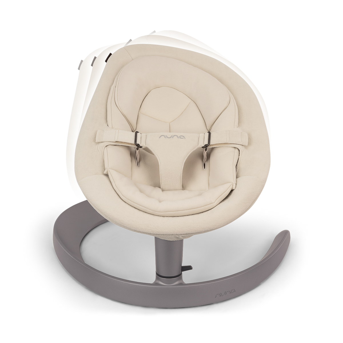 nuna Wippe Babywippe LEAF grow Cloud beige Bio Baumwolle Mesh 3 Punkt - 2000586955716