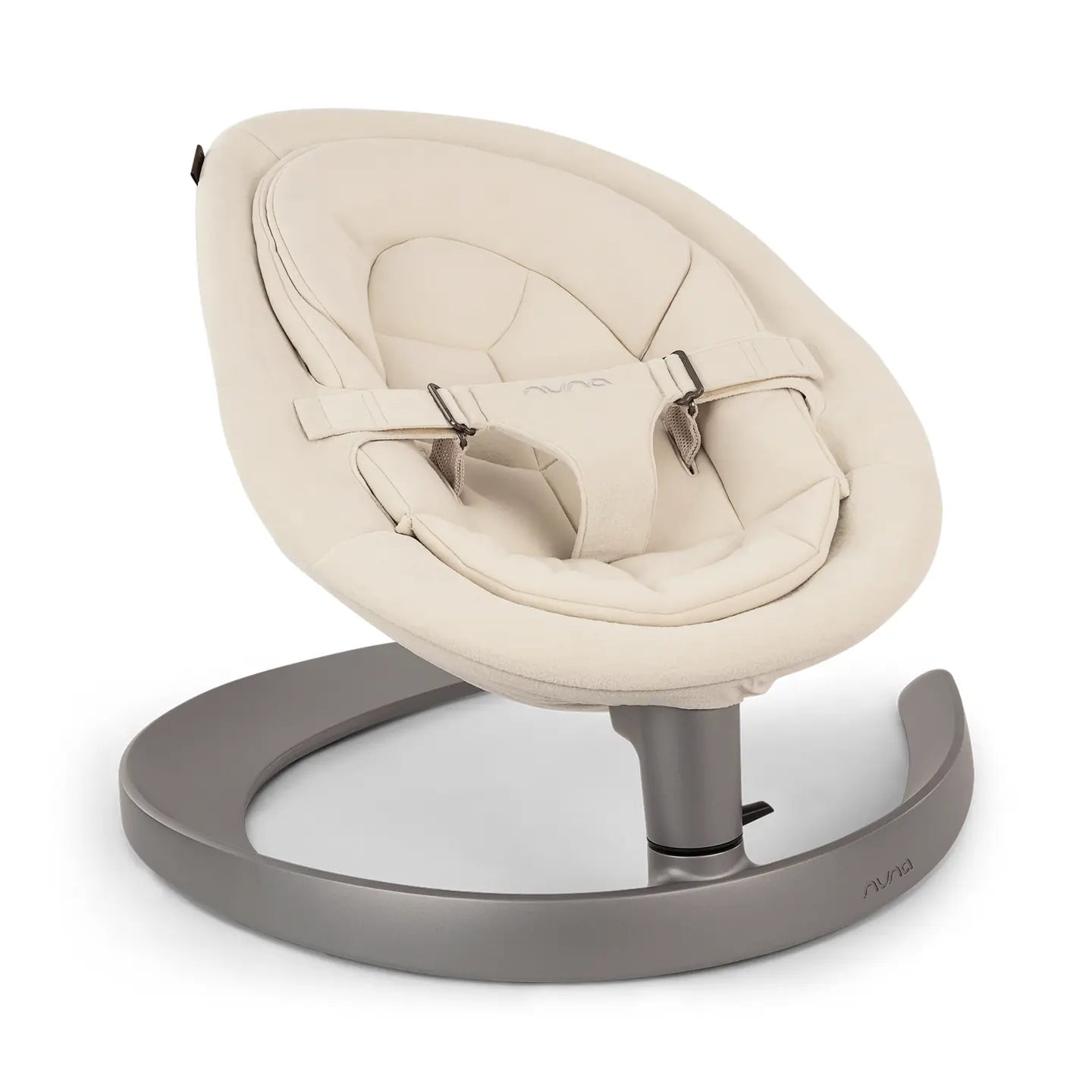 B-Ware Nuna Wippe Babywippe Leaf Grow Cloud Beige Bio Baumwolle Mesh 3 Punkt - 2000586955716