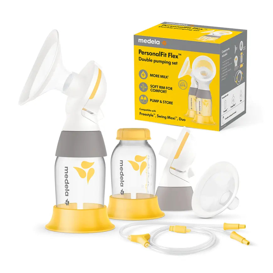B-Ware Medela Pumpset Doppelset Milchpumpe Stillset Gelb Aufbewahrung Brusthaube - 2000587146908