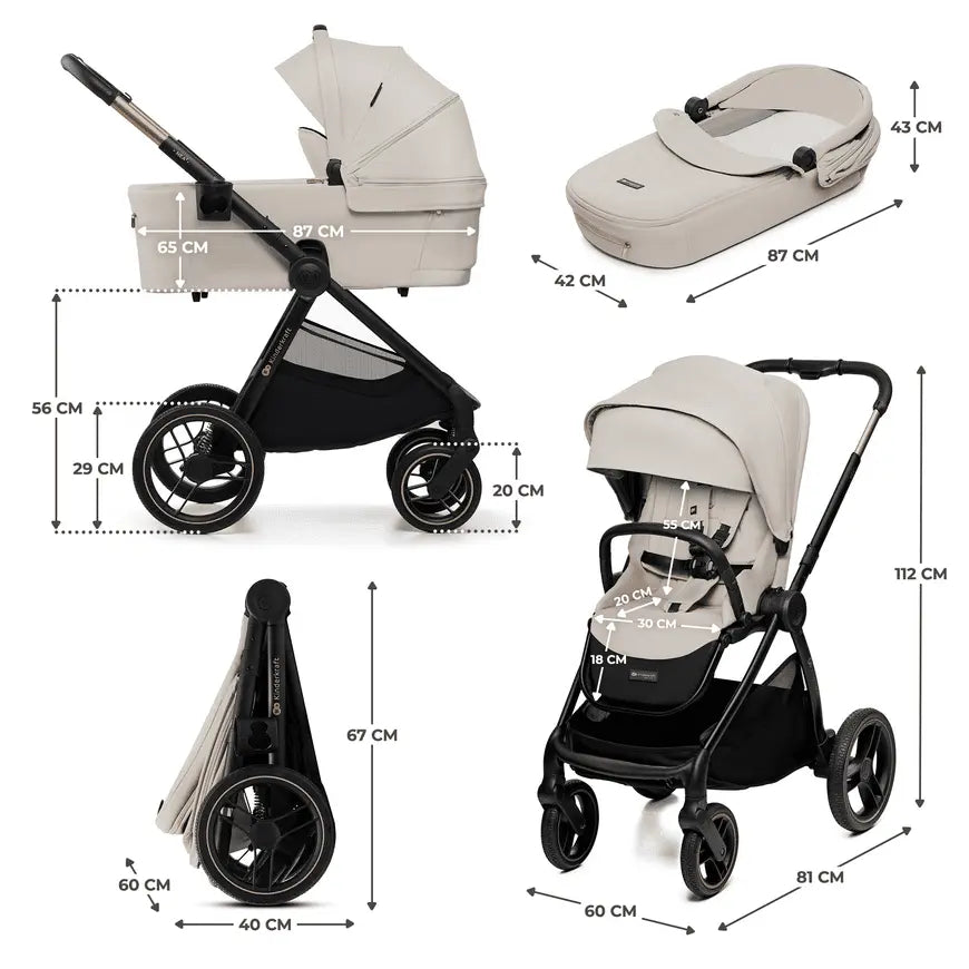 Kinderkraft Nea 2.0 Kinderwagen Buggy Babywagen Kombi Kinderwagen Soft Beige  B-Ware