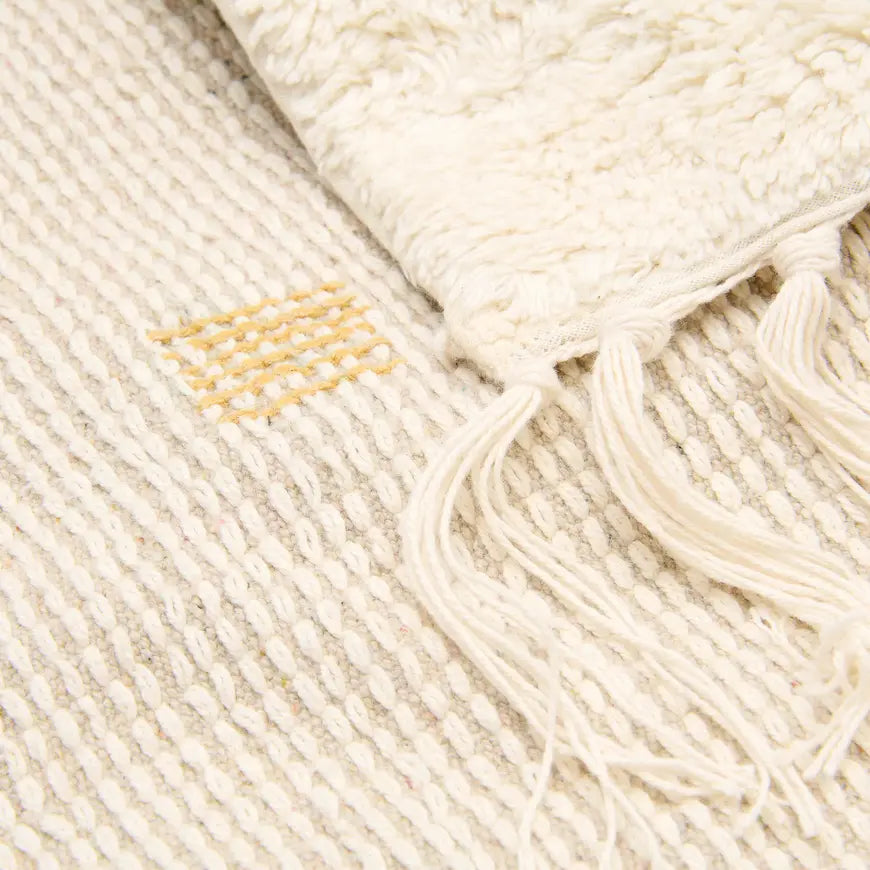 B-Ware Little Dutch Teppich Vorleger Pünktchen Kinderzimmer Baumwolle Beige Rutschfest - 2000587942913