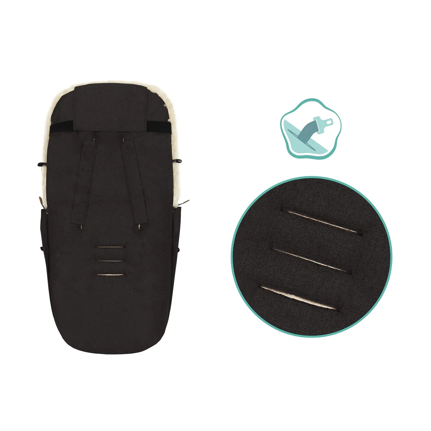 B-Ware Little One Winterfußsack Fußsack Kinderwagen Buggy Explore Ebenholz Lammfell - 2000588264007