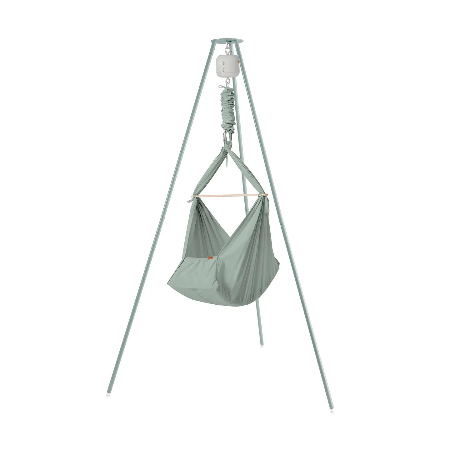 Membantu Federwiege Set Babywiege Federwiege Motor Ständer Sage Green B-Ware