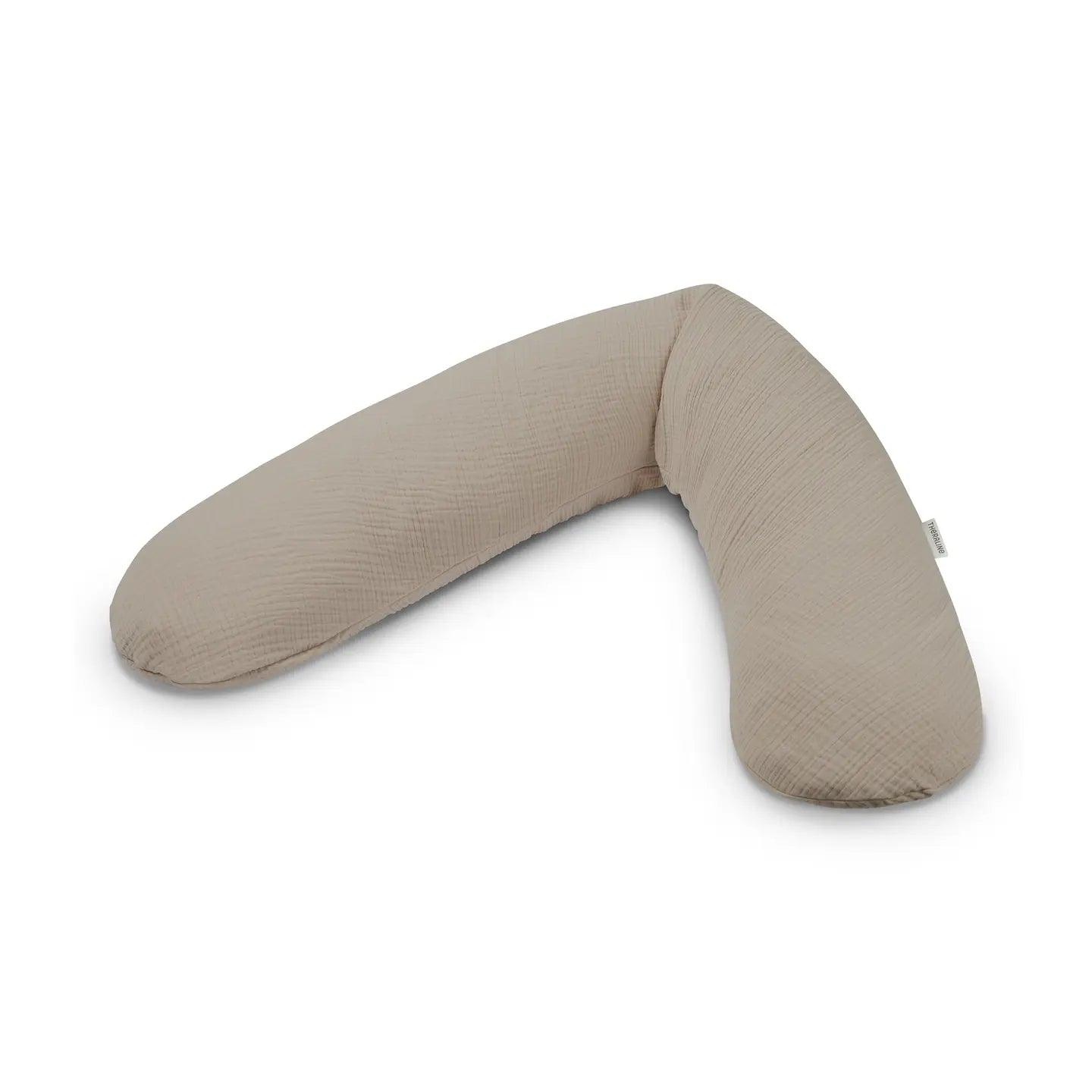 B-Ware Theraline Stillkissen Lagerungskissen Musselin Taupe Original Baby Kissen 190x40 - 2000588888104