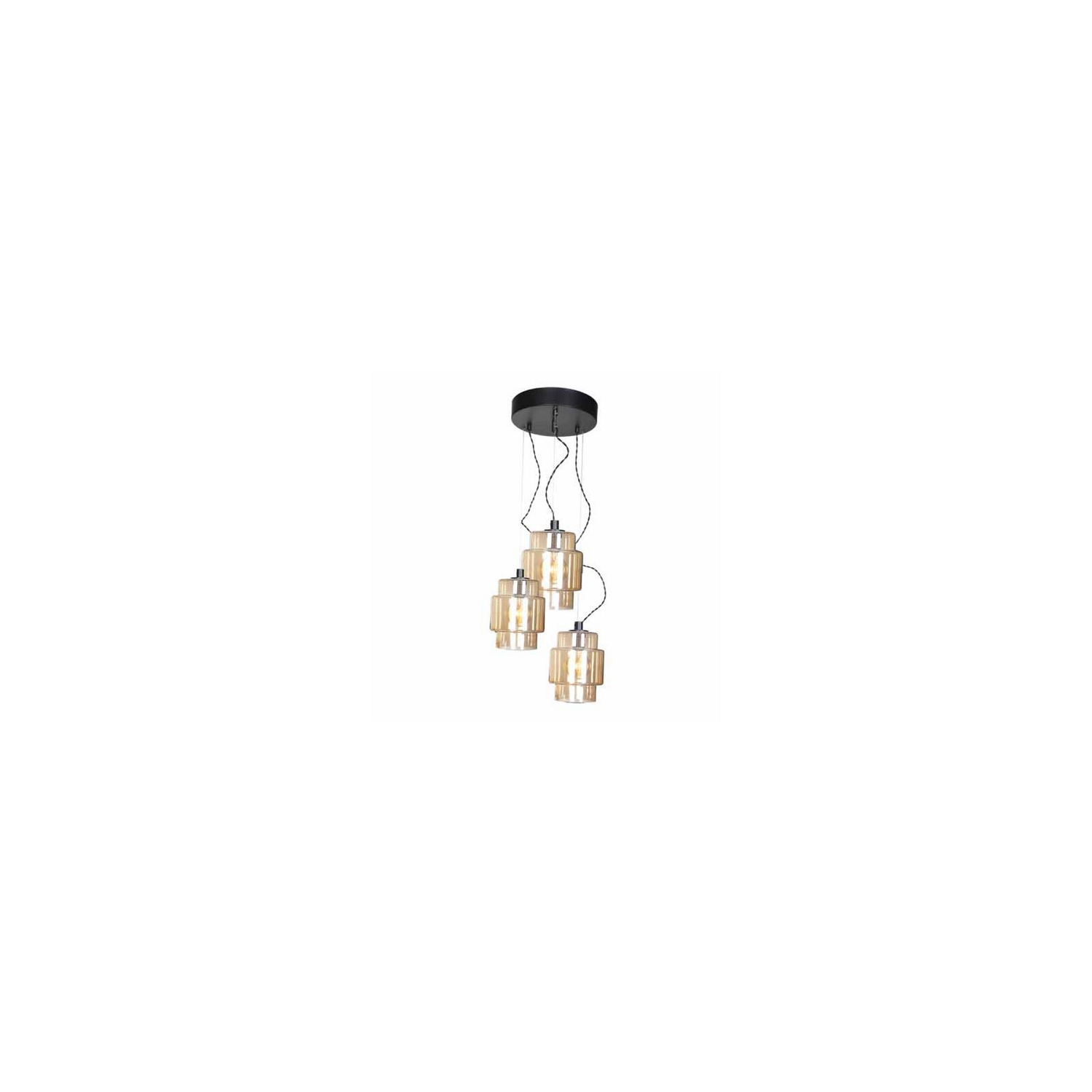 By Rydéns Ebbot Hängeleuchte Hängelampe Leuchte Lampe Licht Dreiflammig Amber B-Ware - 7391741017833