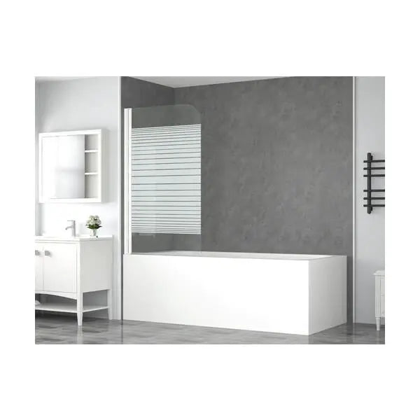 B-Ware Form And Style Duschabtrennung Badewannenaufsatz Wand Abeto Glas Streifen Weiß - 2007004936494
