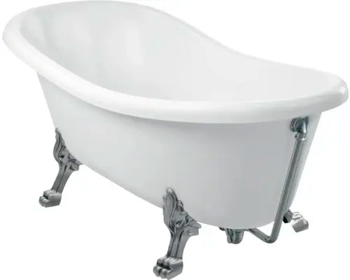 B-Ware Ovale Badewanne Set Wanne Rena Mineralguss Weiß Glatt Ablauf Füße 76,2x168 Cm - 2007005239440