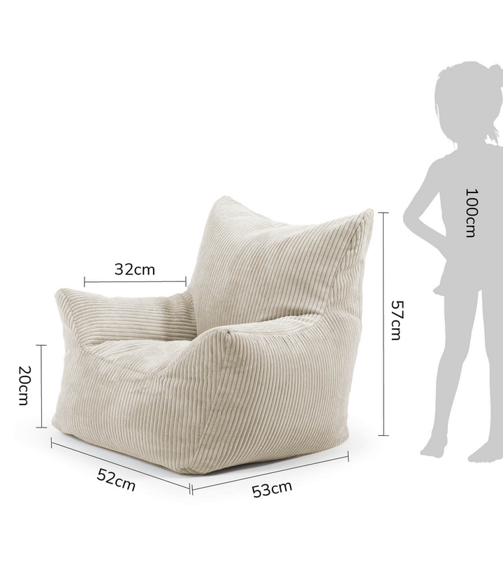 Mokebo Kindersessel 'Der Pausenheld' Kindersitzsack Lesesessel Stuhl Beige Cord B-Ware